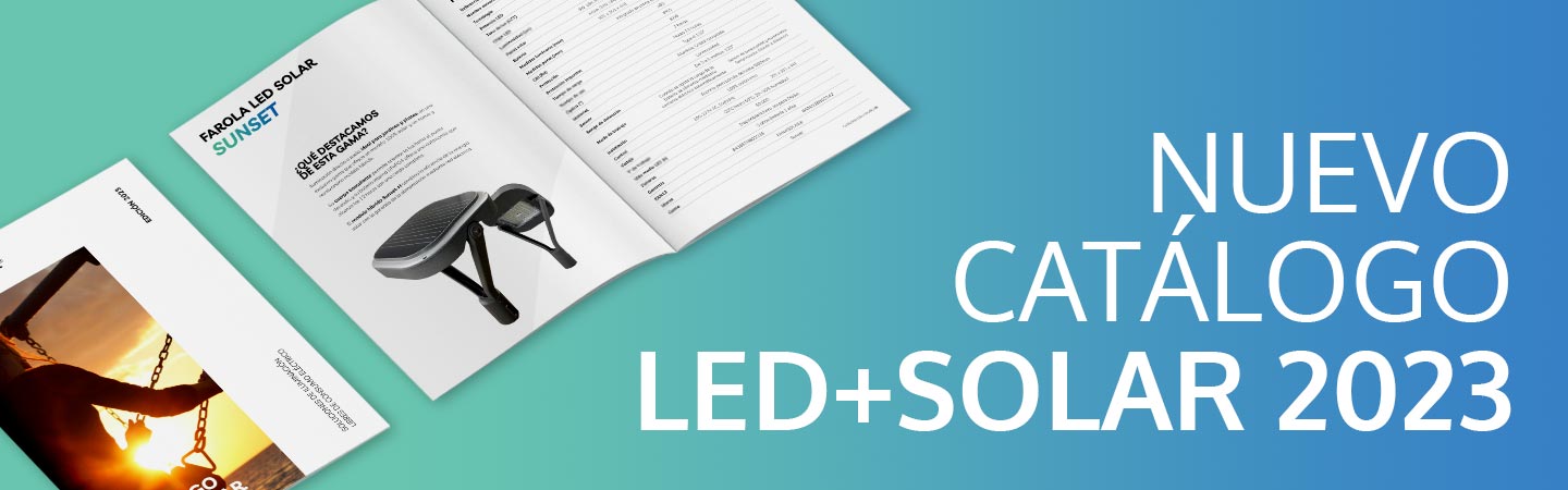 Banner catalogo de iluminacion LED solar con batería