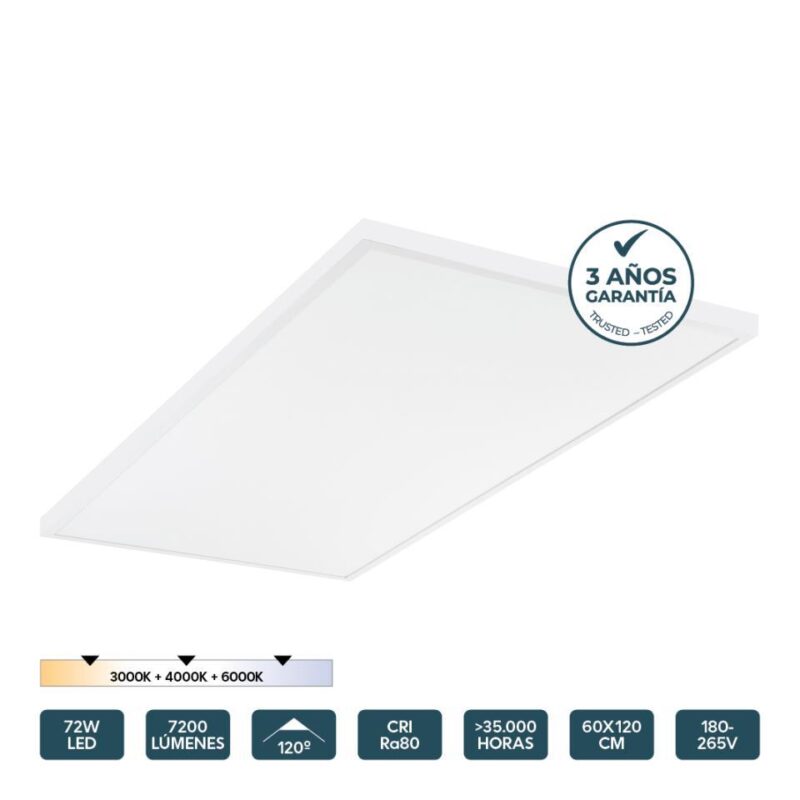 PLAFÓN LED 60X120 72W CCT SUPERFICIE ROOF PANALED