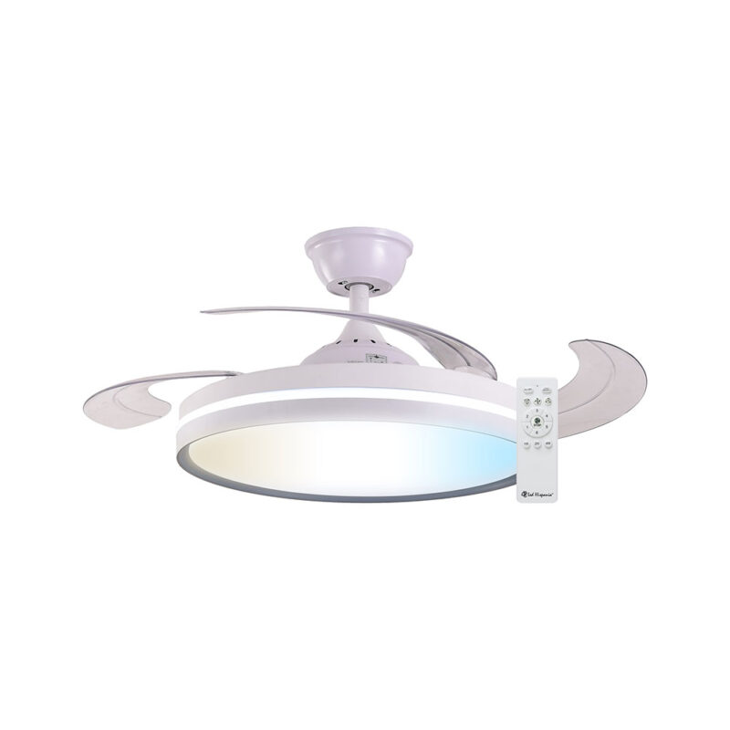 VENTILADOR DE TECHO ARIA, LED CCT, MOTOR DC BLANCO