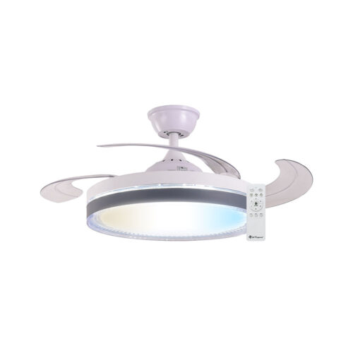 VENTILADOR DE TECHO BISE, LED CCT, MOTOR DC BLANCO