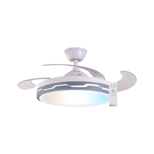 VENTILADOR DE TECHO GREGAL, LED CCT, MOTOR DC BLANCO