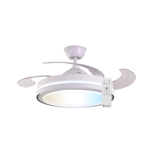 VENTILADOR DE TECHO ITACA, LED CCT, MOTOR DC BLANCO
