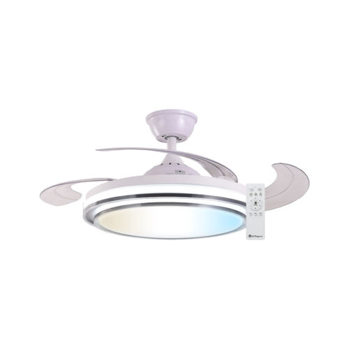 VENTILADOR DE TECHO ORKAN, LED CCT, MOTOR DC BLANCO