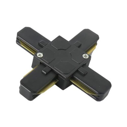 CONECTOR CARRIL MONOFÁSICO FORMA X NEGRO