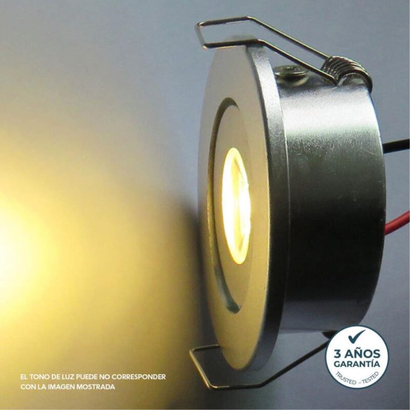 DOWNLIGHT 1W 3000K 110LM PLATA REDONDO MINI LH