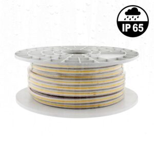 TIRA LED COB 220V 10W/M 3000K IP65 9 4MM 50 METROS