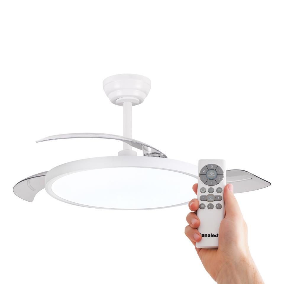 VENTILADOR TECHO DC SIROCO  LED 28W CCT  BL 91CM