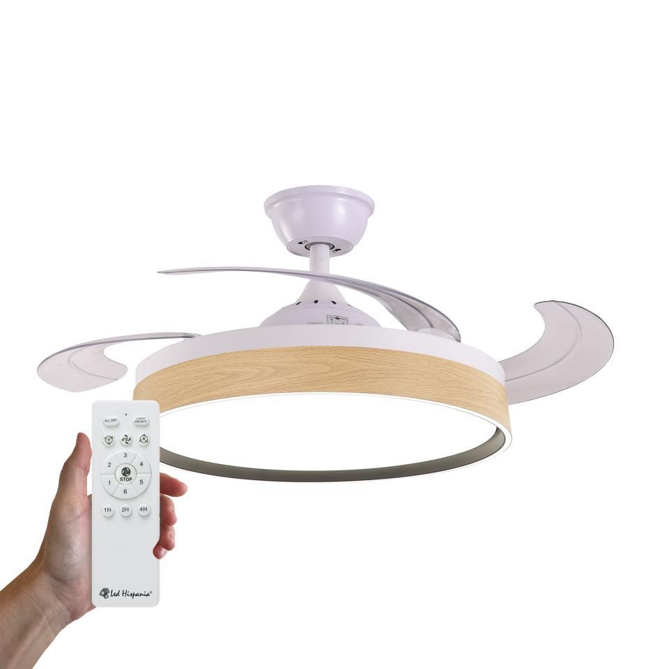 VENTILADOR TECHO POLUX BLANCO  LED CCT  MOTOR DC