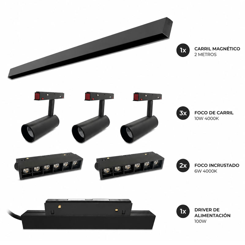 Kit de iluminación LED magnética - Todo incluido - LED 48V