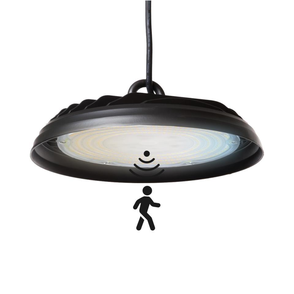 CAMPANA LED SENSOR 100W CCT 12000LM NEGRA MERAK-S